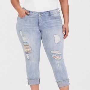Torrid Crop Boyfriend Jean - Vintage Stretch Light Wash sz 16